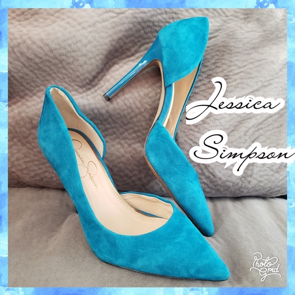 Jessica Simpson Shoes - Jessica Simpson heel pump suede teal